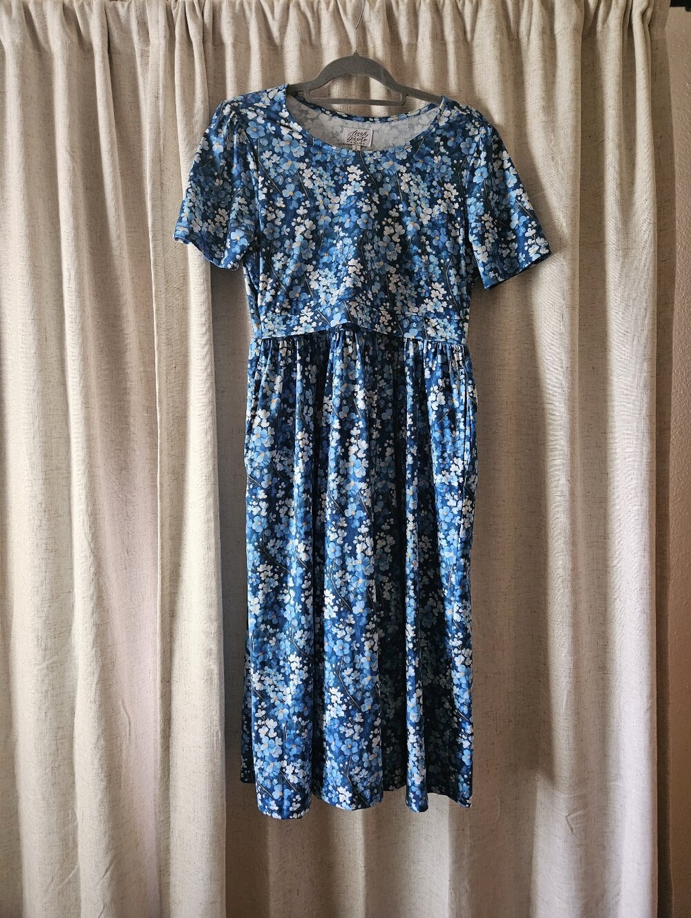 Sola Gratia - Blue Midi Nursing Dress